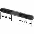 Bsc Preferred Black-Oxide Steel Threaded on Both Ends Stud 1/4-20 Thread Size 2 Long 3/4 Long Threads 90281A097